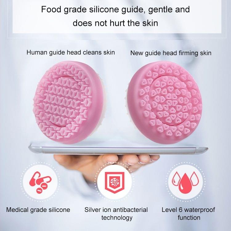 LSHOW YJK005 2 in 1 3.7V Electric Reverse Rotation Silicone Facial Massager Cleansing Instrument(Pink)