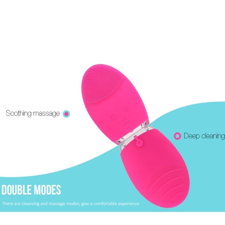 Mini Electric Face Cleansing Brush Rechargeable Silicone Facial Cleansing Deep Pore Cleaning Water-Resistant Vibrating Massager(Light Pink)