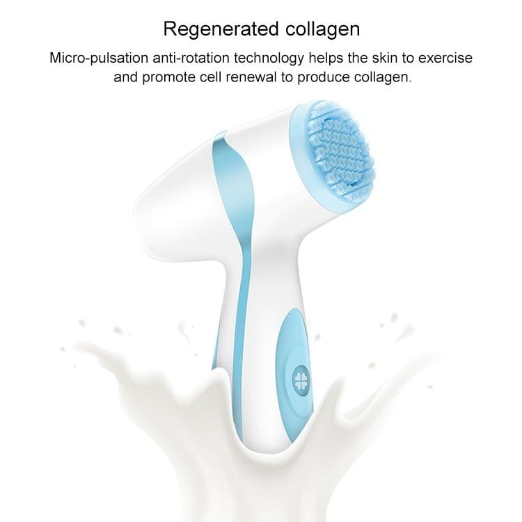 LSHOW YJK005 2 in 1 3.7V Electric Reverse Rotation Silicone Facial Massager Cleansing Instrument(Blue)