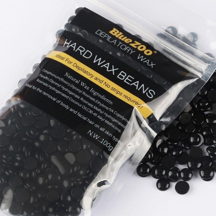 Blue Zoo 100g / Pack Depilatory Wax Hair Removal Solid Hard Wax Beans Body Hair Epilation Beauty Makeup, with the Wax Heater Machine Use (HC1811) (Black)