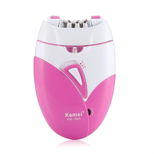 Kemei Rechargable USB Electric Epilator Woman Cordless Hair Removal Body Leg Shaving Apparatus Depilation Machine(Rose Red)