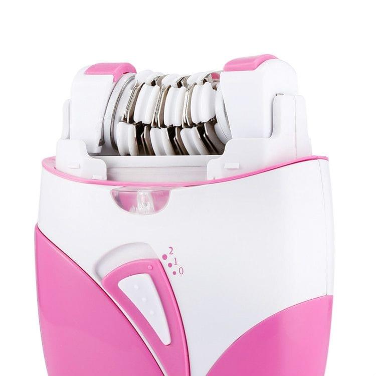 Kemei Rechargable USB Electric Epilator Woman Cordless Hair Removal Body Leg Shaving Apparatus Depilation Machine(Rose Red)