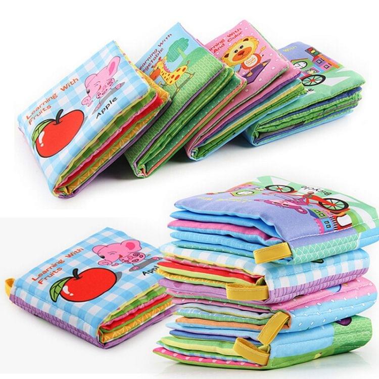 Baby Rattles Toy Soft Animal Cloth Book Newborn Stroller Hanging Toy Early Learning Education Baby Toys(Fruit)
