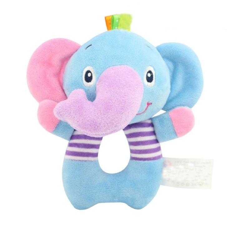 Hand Bell Rattle Bed Bell Animal Plush Doll Baby Appease Toy(Elephant)