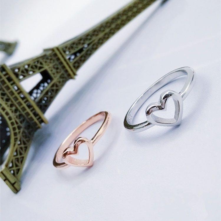 Fashion Heart Shaped Wedding Ring for Woman Rose Gold(6)