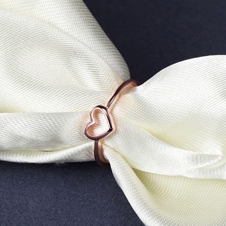 Fashion Heart Shaped Wedding Ring for Woman Rose Gold(6)