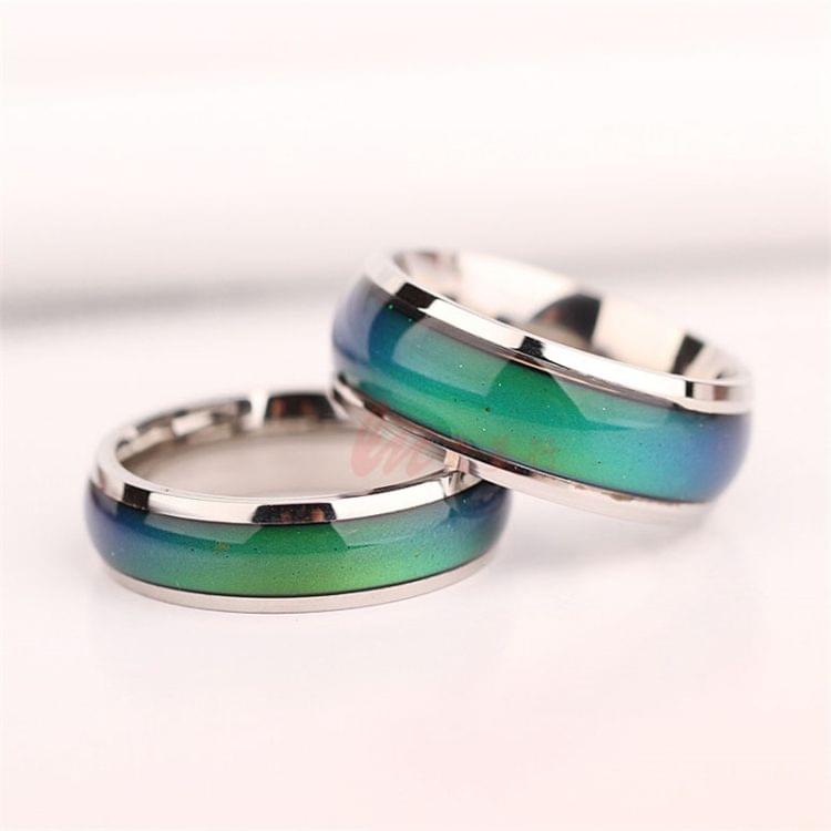 Fine Jewelry Mood Ring Color Change Emotion Feeling Mood Ring Changeable Band Temperature Ring, Ring Size:16mm