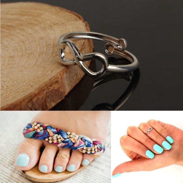 Eight Design Simple Lucky Metal Toe Ring Beach Jewelry For Women(Gold)