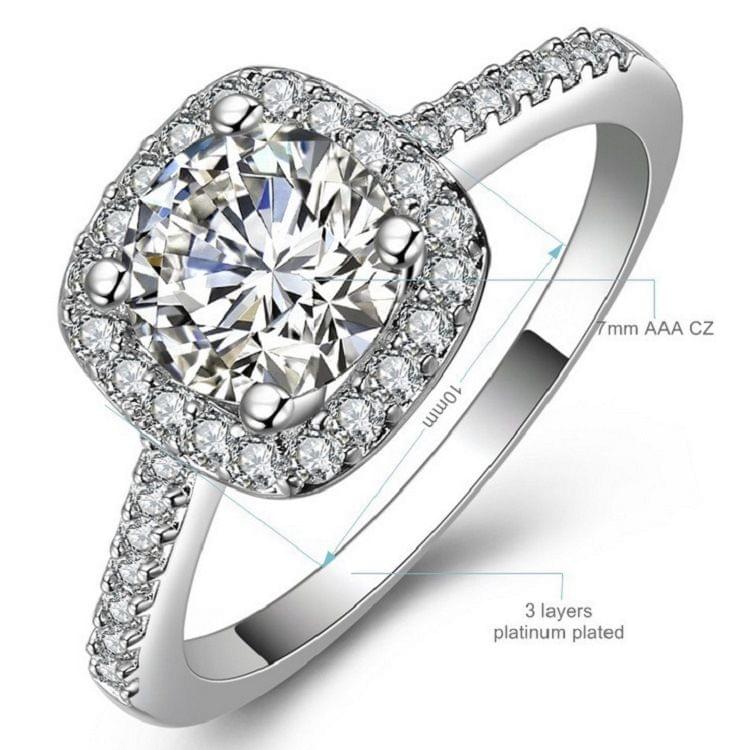 Rings Temperament Jewelry Womens Girls White Silver Filled Wedding Ring, Main Stone Color:silver(6)