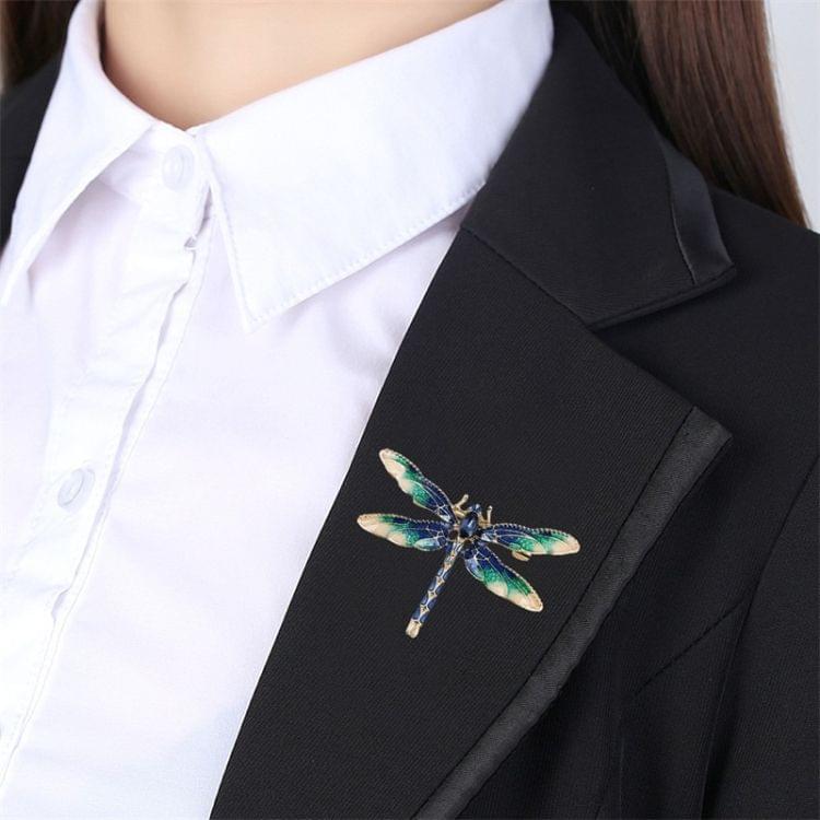 Retro Oil-Dripping Enamel Dragonfly Brooch(Blue)