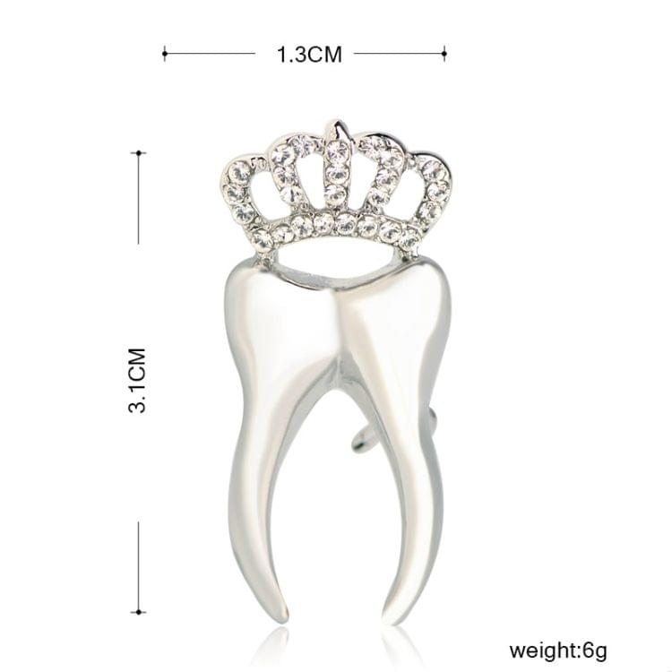 Crown Tooth Shape Brooch Alloy Crystal Brooches(Gold color)