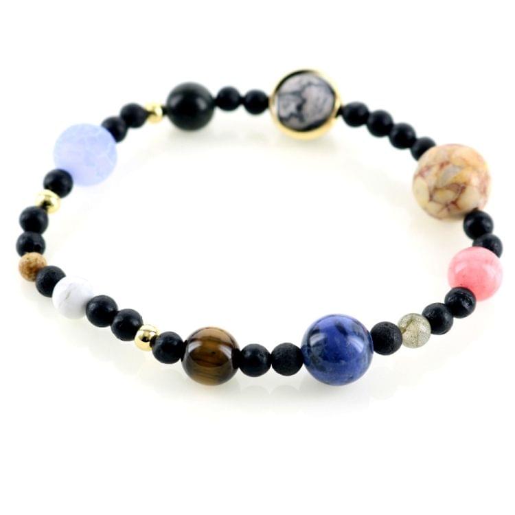 3 PCS 9 Planets Sun System Bracelets Universe Women Natural Stones Beaded Stretch Strand Bracelets