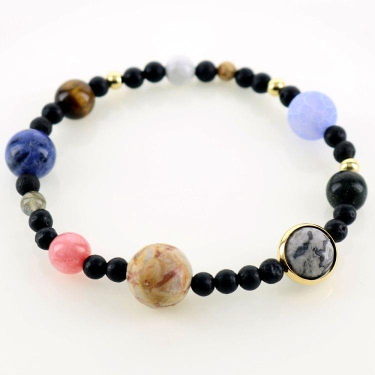 3 PCS 9 Planets Sun System Bracelets Universe Women Natural Stones Beaded Stretch Strand Bracelets