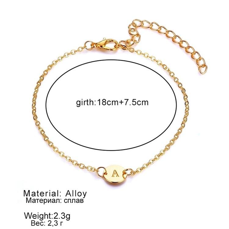3 PCS S Letter Gold Color Bracelet and Bangle for Woman Adjustable Simple Bracelets