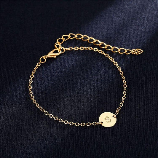 3 PCS S Letter Gold Color Bracelet and Bangle for Woman Adjustable Simple Bracelets