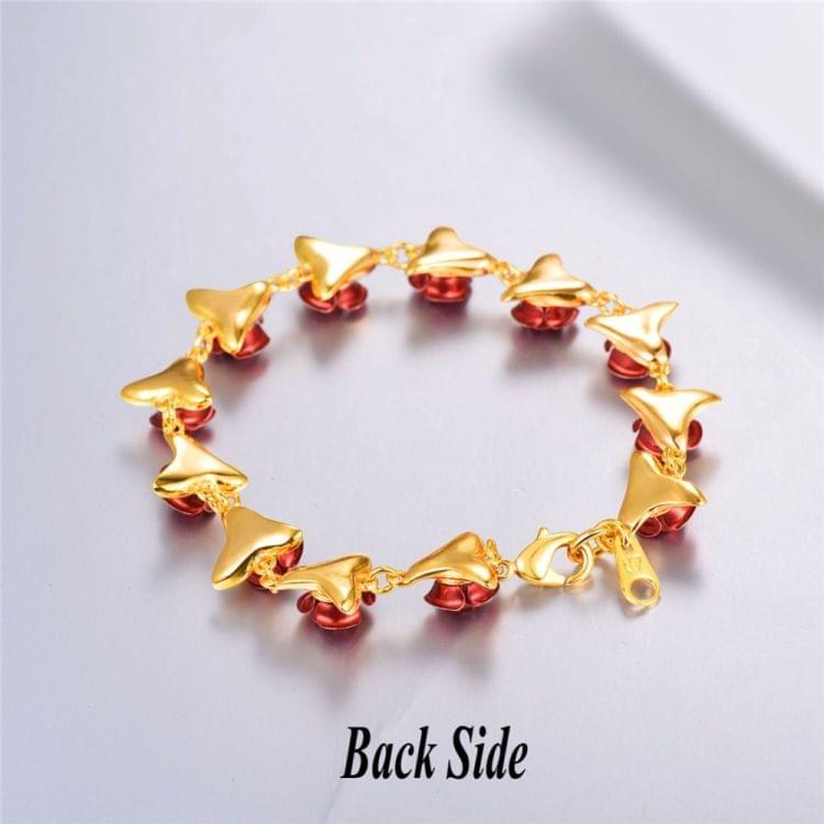 Bracelet Red Rose Flowers Wrist Chain Bracelets For Women(Rose Gold )