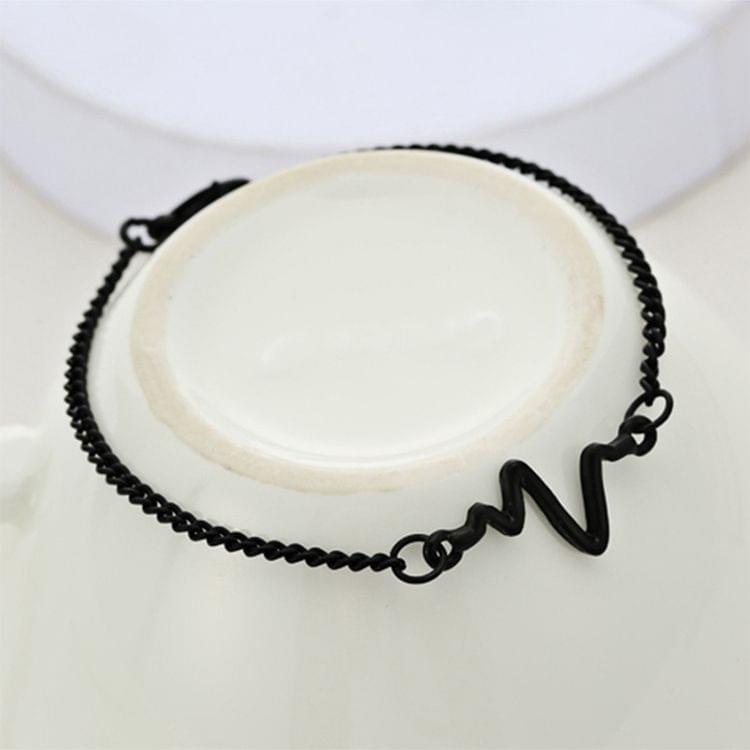 10 PCS Simple Personality Bileklik Ecg Figure Lightning Bracelet Couple Heartbeat Frequency Bracelet