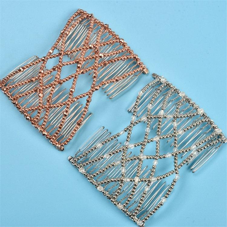 3 PCS Woman Elastic Magic DIY Vintage Headband Fashion Hair Maker Bun Hair Combs Metal Hairpins Hair Accessories(Black)