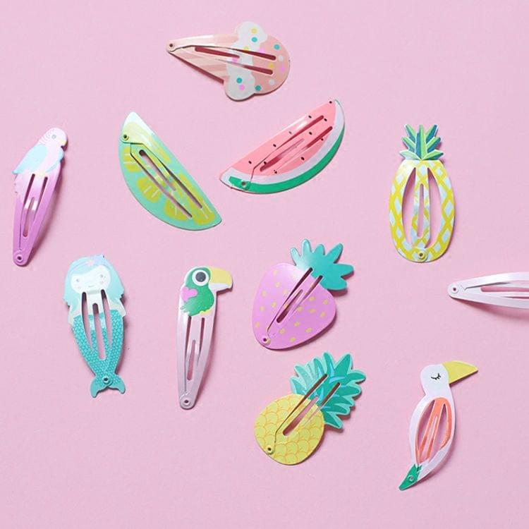 6 PCS/Set Kids Hair Accessories Fruit Hairpins Cartoon Rainbow Hair Clip(Candy rainbow 5#)