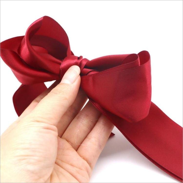 3PCS Women Rubber Bands Tiara Satin Ribbon Bow Hair Band Rope Scrunchie Ponytail Holder(Blue)