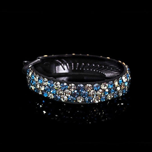 Meatball Hair Accessories Women Hair Claws Headwear Rhinestone Flower Hairpin Bird Nest Type Twist Clip(Grey Blue)