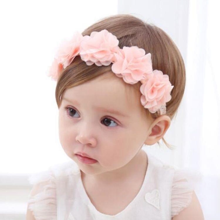 Baby Girl Flower Headband Handmade DIY Headwear Hair accessories(Pink)