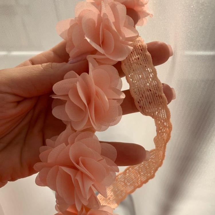 Baby Girl Flower Headband Handmade DIY Headwear Hair accessories(Pink)