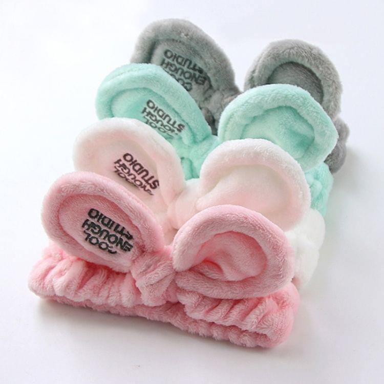 Fashion Women Cute Big Ears Comfortable Wash Face Bathe Hair Holder Elastic Headband Girls Hairbands Hair Accessories(Light green big eyes)