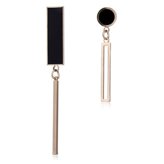 Trendy Long Tassel Asymmetric Earrings For Women(Gold)