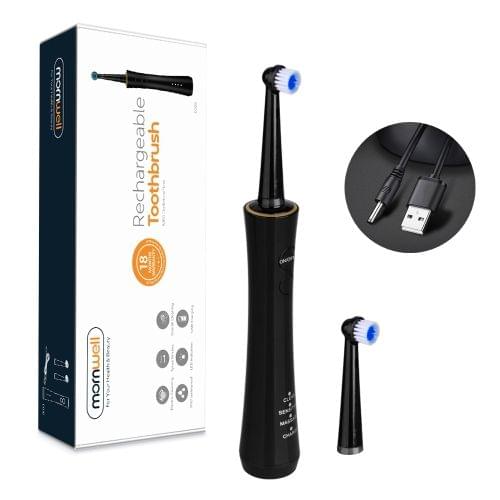 Mornwell IPX7 waterproof rechargeable rotating electric toothbrush(Black)