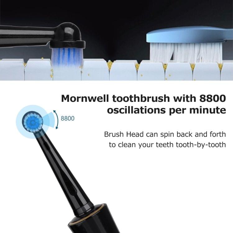 Mornwell IPX7 waterproof rechargeable rotating electric toothbrush(Black)