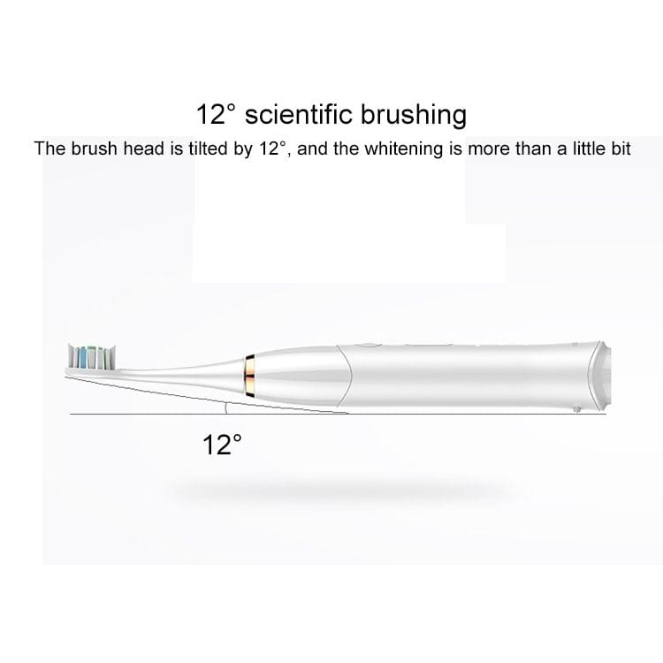 Souness SN801 6 Cleaning Modes IPX7 Waterproof USB Charger Sonic Electric Toothbrush(White)
