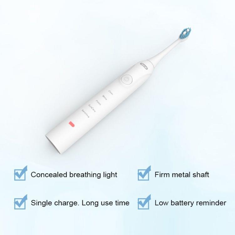 Ultrasonic Waterproof Smart Timer Wireless Inductive Charging Toothbrush (Pink)