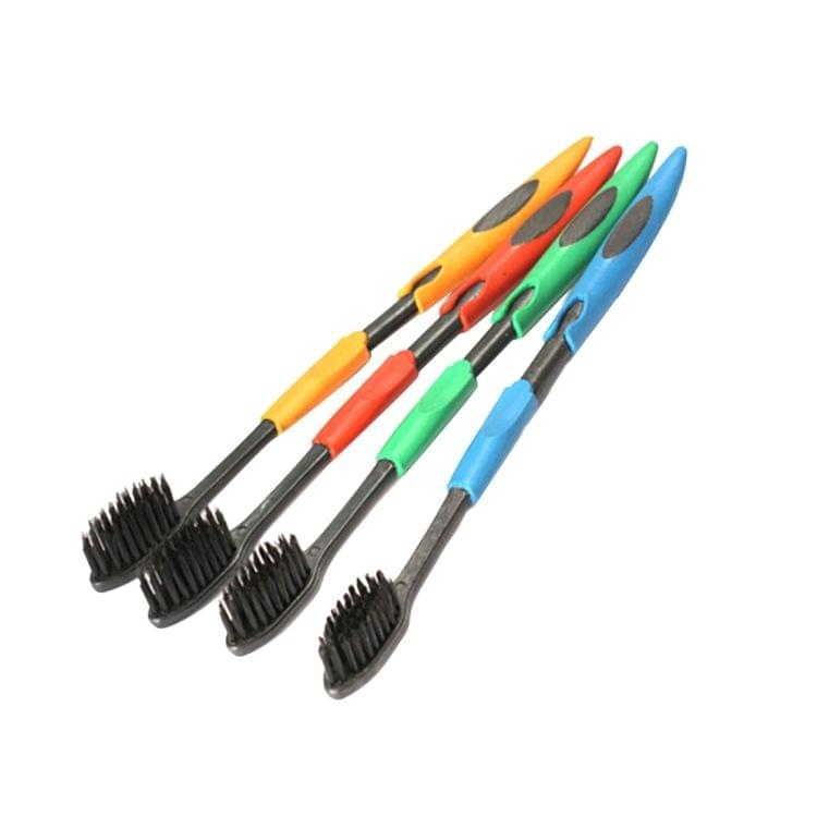4 PCS Antibacterial Soft Superfine Family Size Toothbrush Nano Bamboo Charcoal Toothbrush, Random Color Delivery