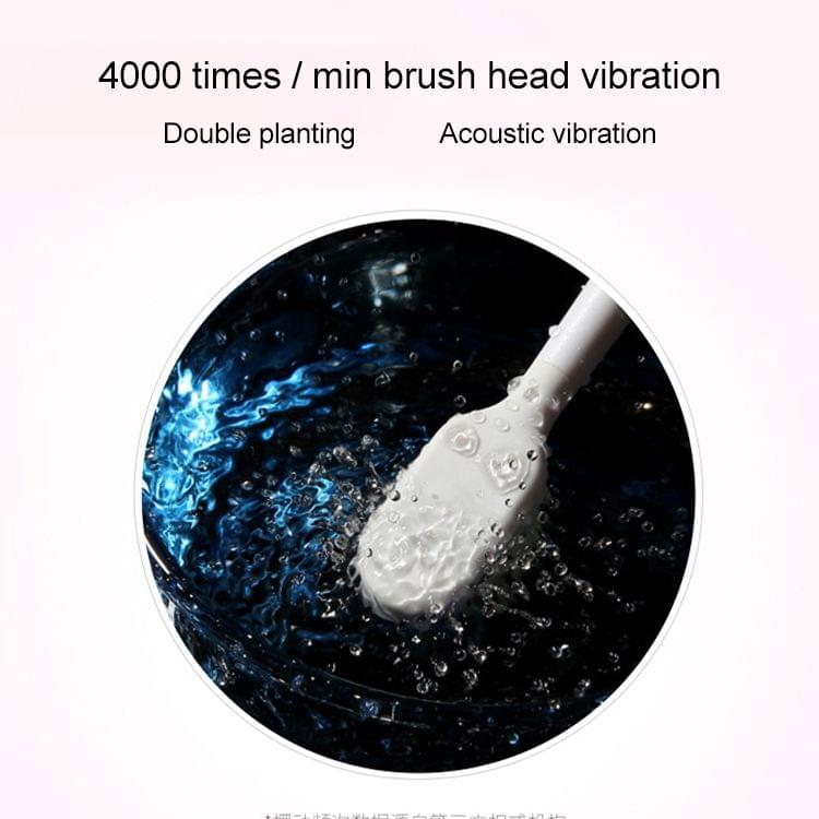 Portable IPX7 Waterproof Sonic Electric Toothbrush (Pink)