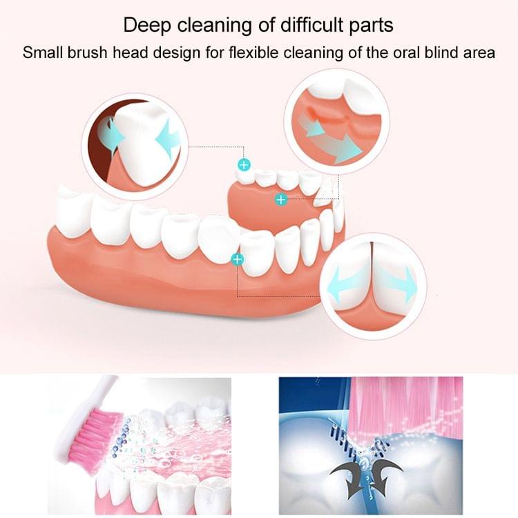Portable IPX7 Waterproof Sonic Electric Toothbrush (Pink)
