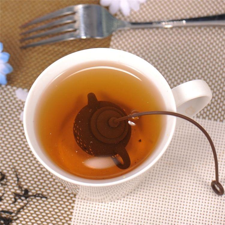3 PCS Creative Silicone Tea Bag Tea Pot Shape Tea Filter Safely Cleaning Infuser(White)