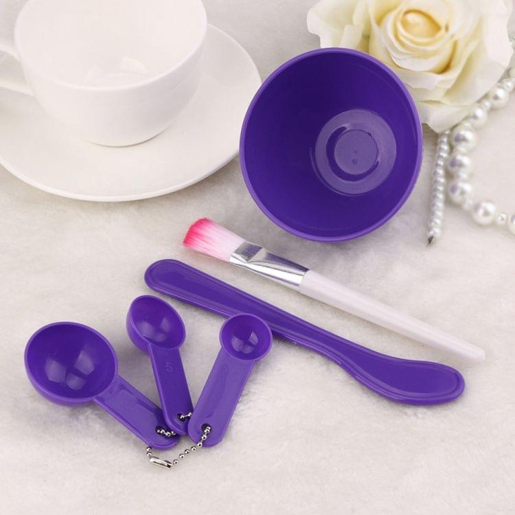 4 in 1 DIY Facial Mask Mixing Bowl Brush Spoon Stick Brush Face Care Set Women Facial Beauty Professional Kits Tools(Light Yellow)