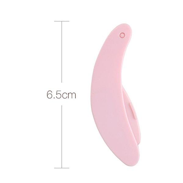 Folding Eyelash Comb Lash Separator Mascara Lift Curl Metal Brush Makeup Tool(Pink)