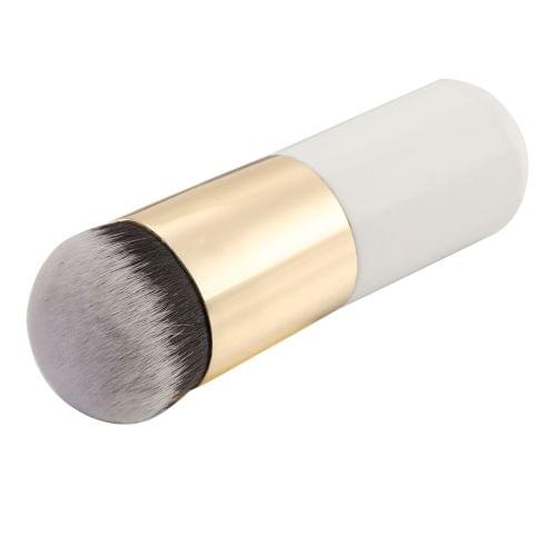 Short Wooden Handle Large Round Head Buffer Foundation Powder Makeup Brushes Plump Round Brush Makeup BB Cream Tools(White)