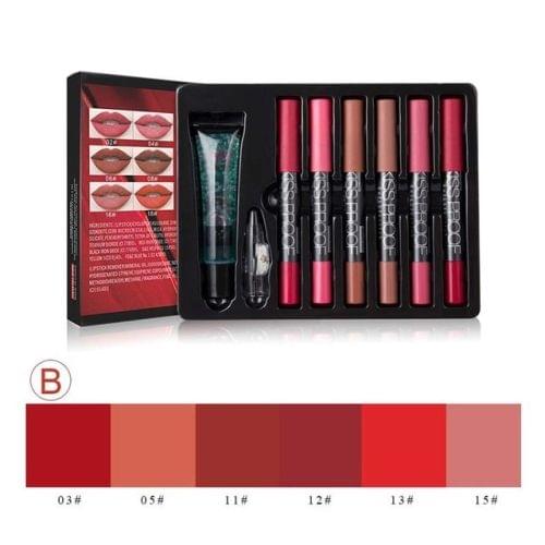 Lipstick Pen 6 / Set Gift Box Set Matte Non-stick Cup Lipstick Makeup(B)