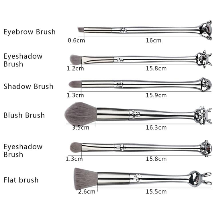 MAANGE 12 in 1 Twelve Chinese Zodiac Handle Multi-functional Makeup Brush