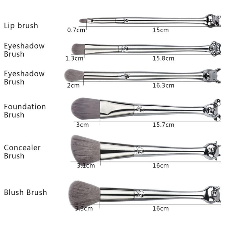 MAANGE 12 in 1 Twelve Chinese Zodiac Handle Multi-functional Makeup Brush