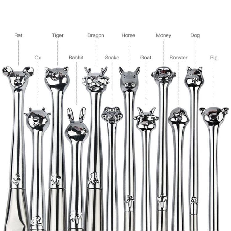MAANGE 12 in 1 Twelve Chinese Zodiac Handle Multi-functional Makeup Brush