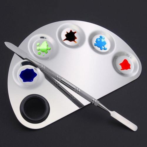 Make-up Semicircle Stainless Steel Palette 156x100mm
