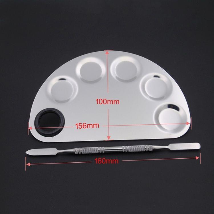 Make-up Semicircle Stainless Steel Palette 156x100mm