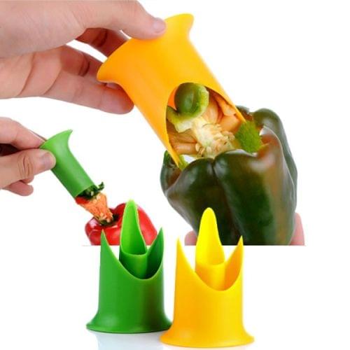 2 PCS Pepper Corer Fruit Vegetable Tool Kitchen Accessories (Random Color Delivery)