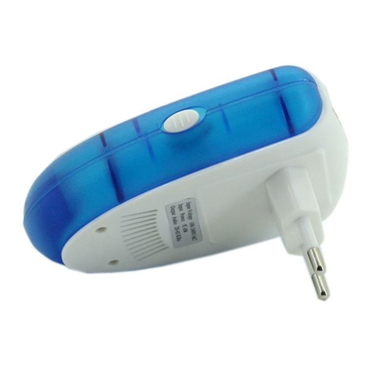 6W Electronic Ultrasonic Electromagnetic Wave Anti Mosquito Rat Insect Pest Repeller with Light, EU Plug, AC 90-240V(Blue)