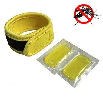Outdoor Mosquito Diving Material Bracelet Wristband with 2 pieces of Natural Plant Mosquito Repellent Tablets(Yellow)