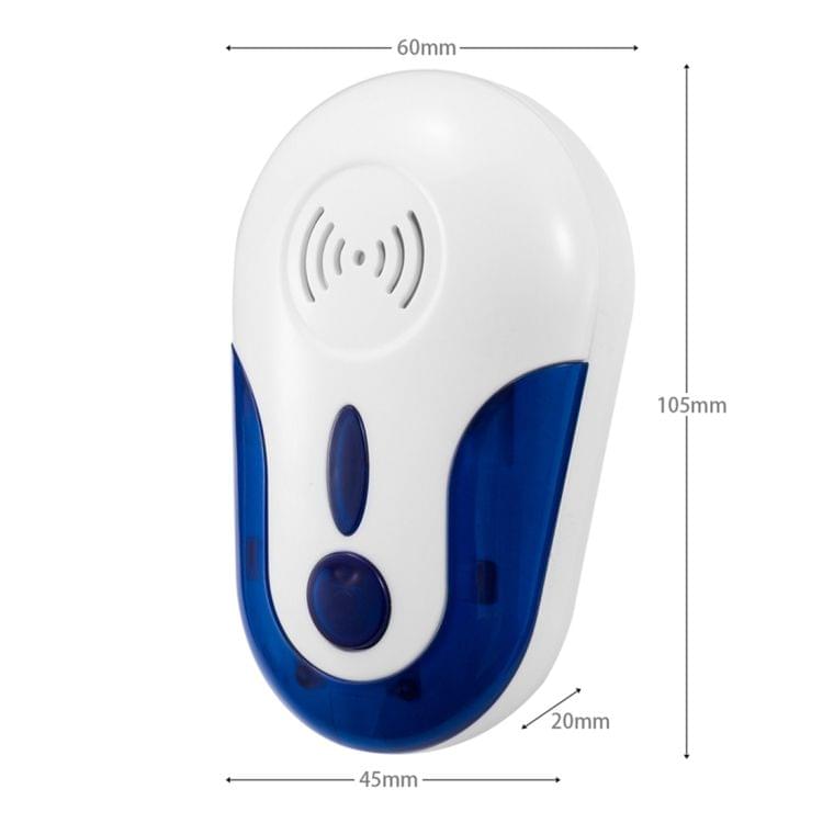4W Electronic Ultrasonic Anti Mosquito Rat Mouse Cockroach Insect Pest Repeller, EU Plug, AC 90-250V(White + Blue)